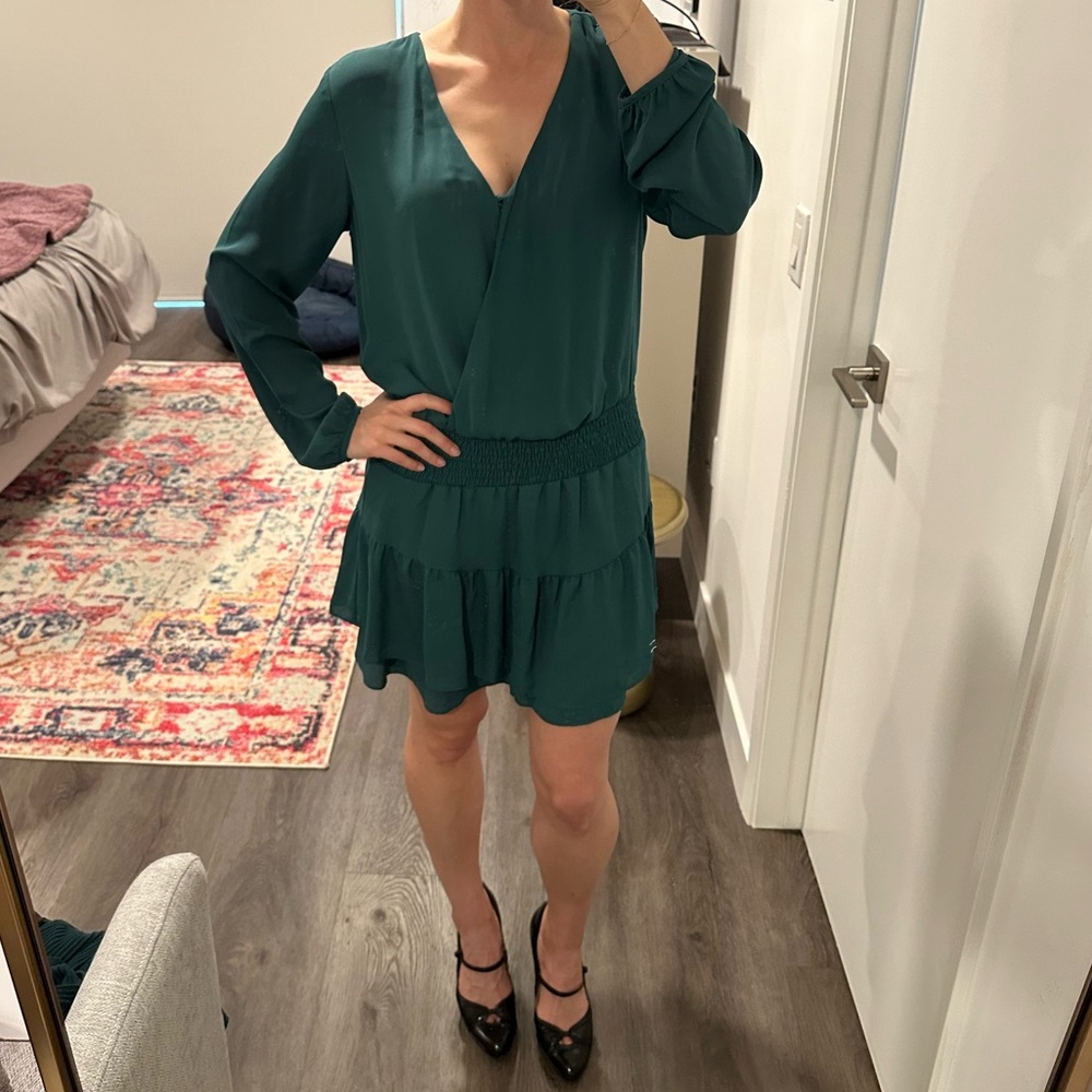 Krisa turquoise short drop waist dress